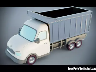 Low Poly Vehicle - Load Truck Low-poly 3D model