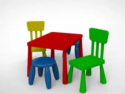 MAMMUT childrens chair and table 3D model