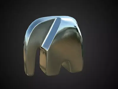 Elephant Sculpture Low-poly 3D model