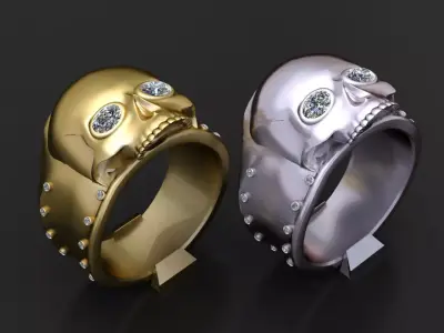 Diamond Skull Ring  3D print model