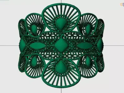 537 Teardrop Filigree Bloom Ring 2gm 3D print model