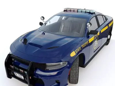 Dodge Charger Hellcat New York State Police  Low-poly 3D model