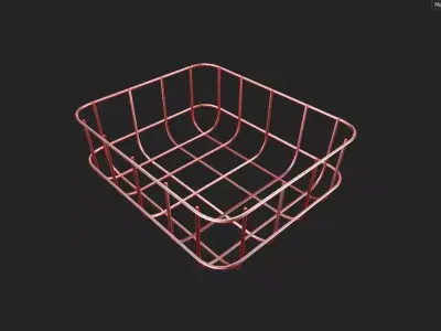 Wire Bin M02 Low-poly 3D model