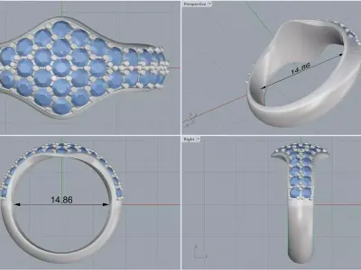ring woman 3D print model 15