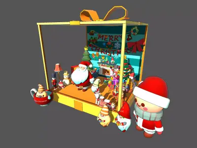 Christmas-pakage Low-poly 3D model
