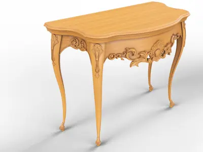 Wooden classic console table 01 03 3D model