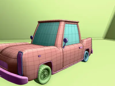 a stylized car 3D model