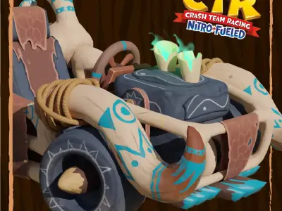 Stylized Tribal Kart Low-poly 3D model