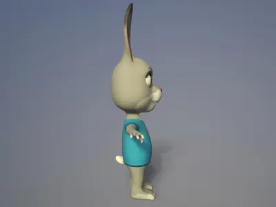 cartoon rabbit Low-poly 3D model