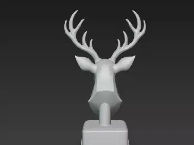 Stylized Fantasy Reindeer Bust  Metallic  3D print model