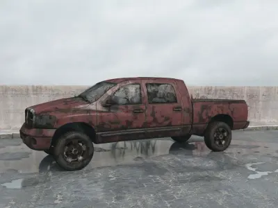 destroyed car 007 am165 3D model