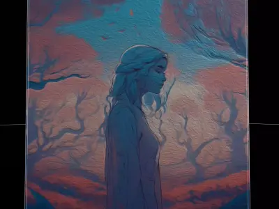 Blue Beauty Two Painting  Low-poly 3D model