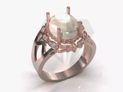 Elegant Rose Gold printable Ring model jr00343 3D print model