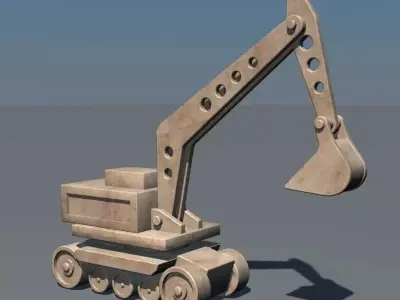 Wooden Excavator - A Toy Free 3D model