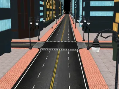 Night Racing Kit 3D Model with City Lights 2025 Low-poly 3D model