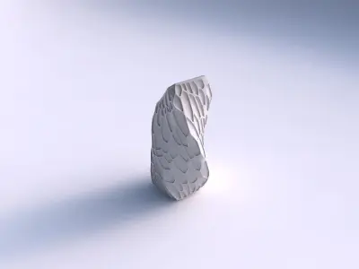 Vase twisted bent quadratic with organic dents 3D print model