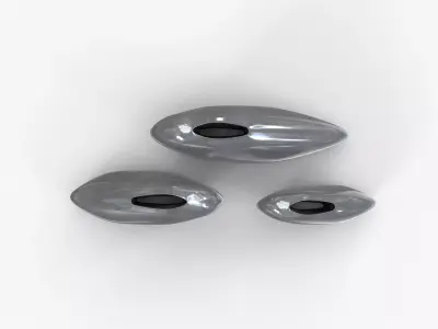 Aluminium Vase Set Low-poly 3D model