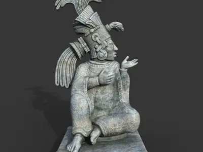 Low poly Mayan Inca Aztec Statue 220511 Low-poly 3D model