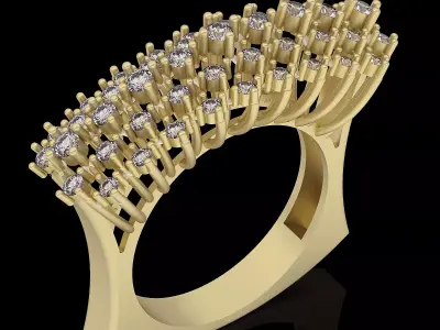 Lux ring silver gold jewelry printable 3D model 3D print model