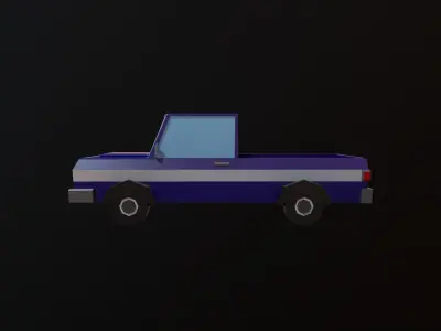 Pickup truck Low-poly 3D model buy