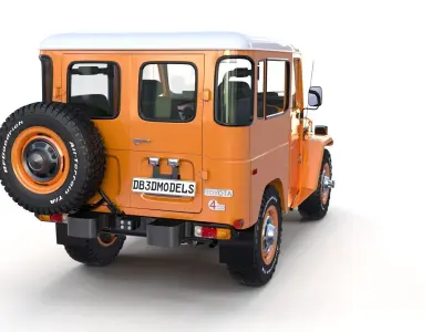 Toyota Land Cruiser FJ 40 Orange with Interior 3D model