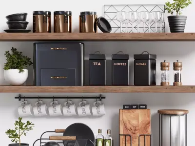 next kitchen accessories shelf  Low-poly 3D model