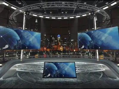Virtual TV Studio News Set 36 3D model