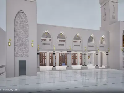 Islamic Mosque 3D Model  Realistic Architecture   Low-poly 3D model