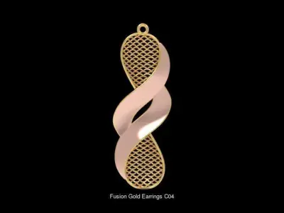 Fusion Gold Earrings EAC Collection 3D Model Pack