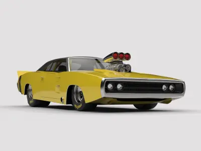 Dragster Dodge Charger 1970 3D model