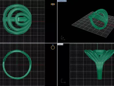 Minimal Abstract Ring 07 3D print model