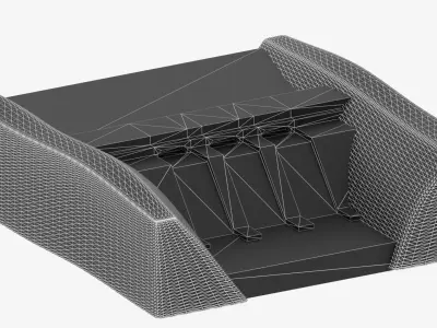 Cartoon Dam Hydroelectric Power Station 3D model