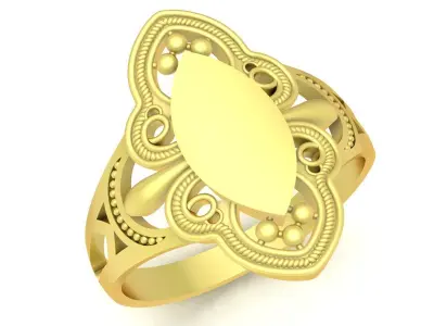 Elegant Vintage Filigree Marquise Ring for Women 3481 3D print model