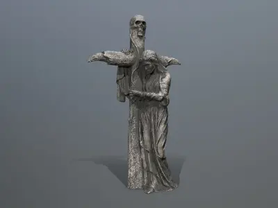 woman Statue Low-poly 3D model