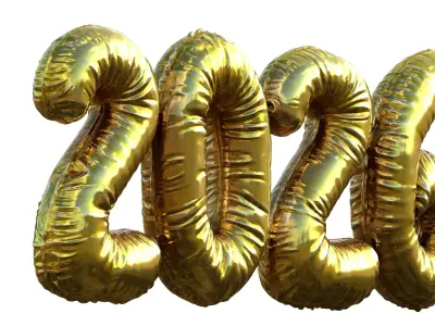2026 Inflated Balloon Numbers 3D Model  High-Resolution PBR 3D model