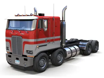 Peterbilt 362 tandem truck Low-poly 3D model