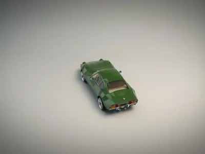 Low Poly Muscle Car 03 Low-poly 3D model