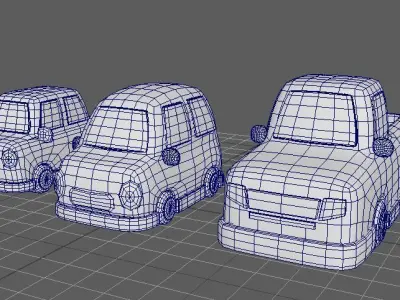 car toons pack  3   Vehicles  3D model