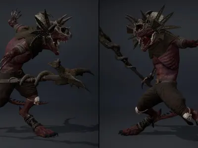 Mist Mage Damaged Low-poly 3D model