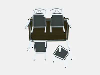 DANDERYD - INGOLF Table and 4 chairs 2 Low-poly 3D model