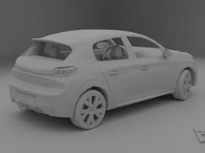 Peugeot 208 2021 Low-poly 3D model