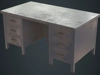 Desk 1C Low-poly 3D model