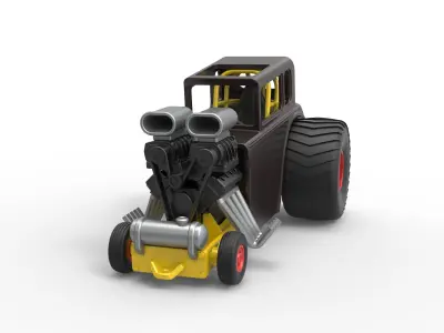 Mini Rod pulling tractor 5 Scale 1 to 25 3D print model