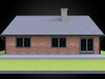 Residential style home fully modeled exterior architecture  3D model