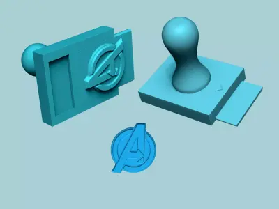 Stamp 107 - Avengers Logo - Fondant Decoration Maker Toy 3D print model