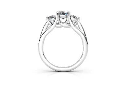 aj-06 three stone diamond engagement ring 3D print model