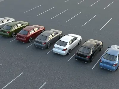 R3DP ASIAN CARS LOW-POLY PBR - Suzuki Kizashi Low-poly 3D model