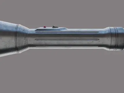 Flashlight 3D Model grenade launcher 3D model