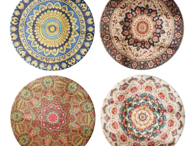 round carpet 10 3D model