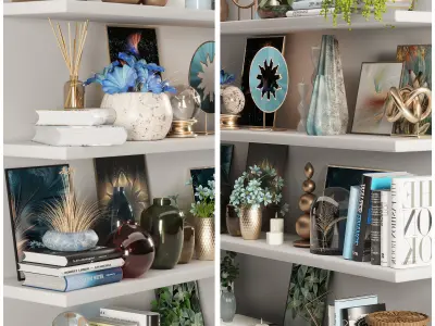 blue decorative set 3D model